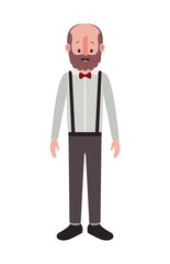 elegant old man with beard vector illustration design