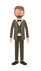 elegant old man with beard vector illustration design