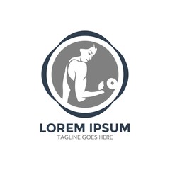 Fototapeta premium fitness logo. gymnastic. icon. vector illustration. minimalist
