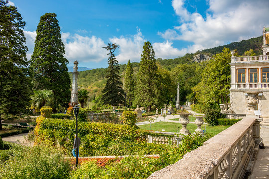 Massandra, Crimea - October 2014: Park in the territory of the palace and park complex in Massandra
