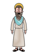 apostle of Jesus with halo character vector illustration design