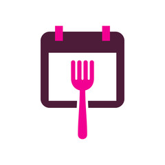 Calendar Food Logo Icon Design