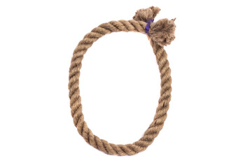 Alphabet from the rope letter o