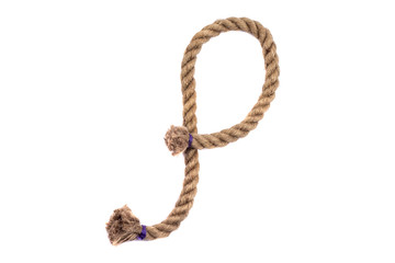 Alphabet from the rope letter P