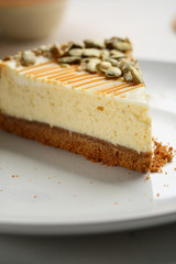 piece of fresh yummy cheesecake