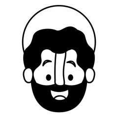 apostle of Jesus head with halo character vector illustration design