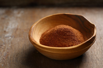 Flavor cinnamon in bowl