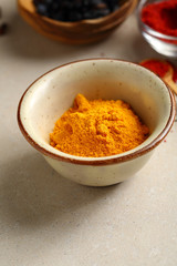 Yellow turmeric powder