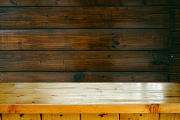 Wood shelf with wood texture background