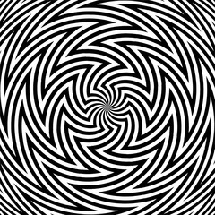 Hypnotic Black And White Stripe Shapes Vector  - obrazy, fototapety, plakaty
