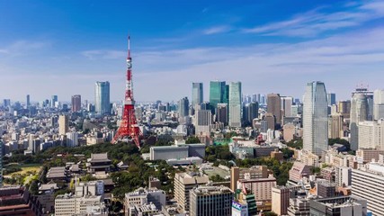 Timelapse tokyo city skyline Japan