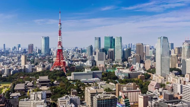 Timelapse tokyo city skyline Japan