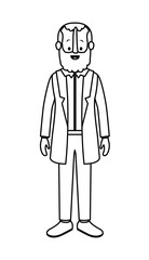 elegant old man with beard vector illustration design