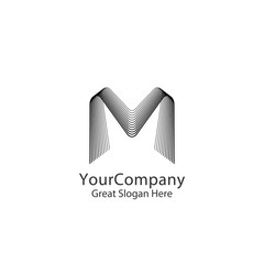 Letter M logo design for fashion brand, initial wedding invitation, business finance. Linear creative monochrome monogram outline symbol. Vector Illustration.