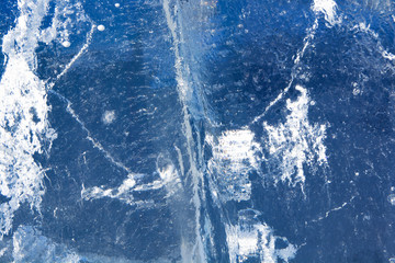 The texture of the ice. The frozen water.Winter background   