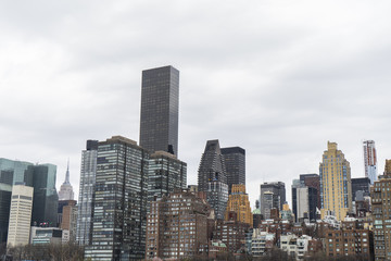 Fototapeta na wymiar Roofs of Manhattan Skyline
