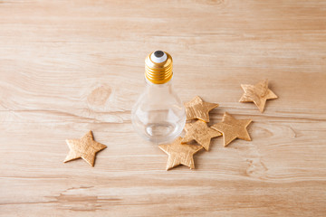 星と電球のあるインテリア