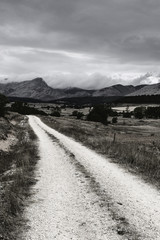 Dirt road on a rainy day