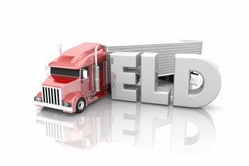 ELD Electronic Logging Devices Truck Driving Word 3d Illustration