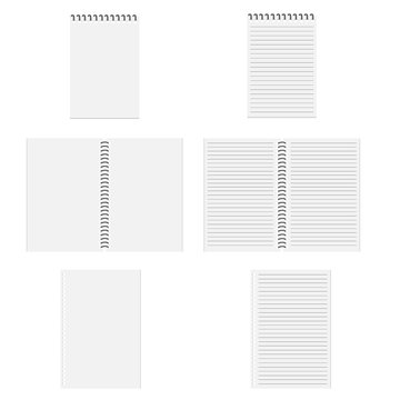 Notebook and pencil with copy space isolated on background.Vector illustration
