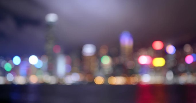 Hong Kong city in blur