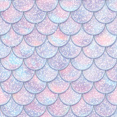 Nähstoff mit Meerjungfrau Muster Glitter fish scales seamless pattern.  Mermaid tail texture. Vector illustration - CottonBee