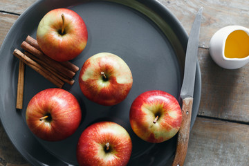 Raw red apples cooking baked apples Ingredients cooking baked apples