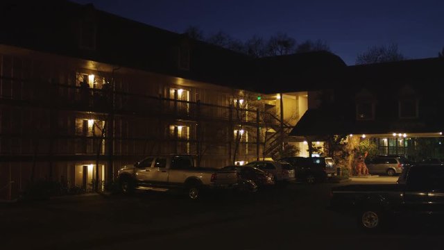 Evening at an inn in Grants Pass area in Oregon