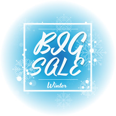 Winter sale on white and blue background with snowflake. Vector illustration. discount. big sale. super sale. anniversary. holiday. 10,20,30,50,70 percent
