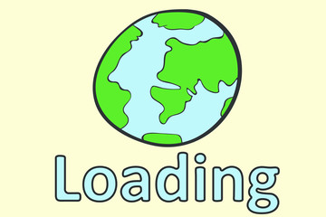 Fototapeta premium Earth and inscription loading