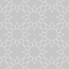 Geometric ornament. Light gray seamless pattern