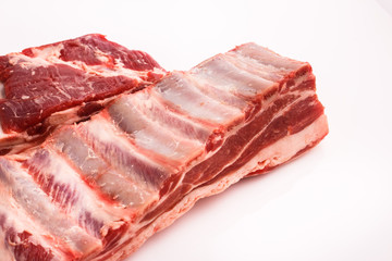 fresh lamb meat on a white background