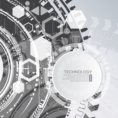 Abstract technological background with various technological elements. Structure pattern technology backdrop. Vector