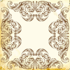 Vector baroque of vintage elements for design. 