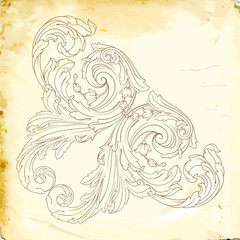 Vector baroque of vintage elements for design. 