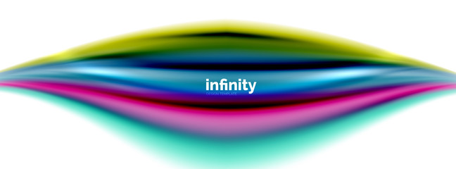 Flowing fluid colors vector, blurred colorful 3d gel shape on white