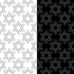 Black and white geometric seamless patterns