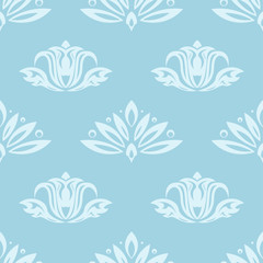 Fototapeta na wymiar Floral background with navy blue seamless pattern