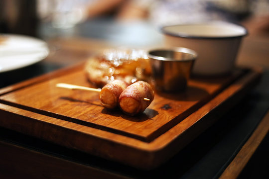 Sausage Wrapped With Bacon Side Dishes With Pork Chops Steak.