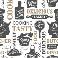 Fototapeta premium Seamless cooking pattern