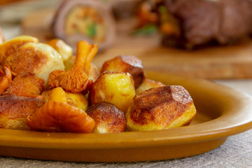 potatoes and mushrooms