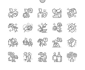 Insurance agent Well-crafted Pixel Perfect Vector Thin Line Icons 30 2x Grid for Web Graphics and Apps. Simple Minimal Pictogram