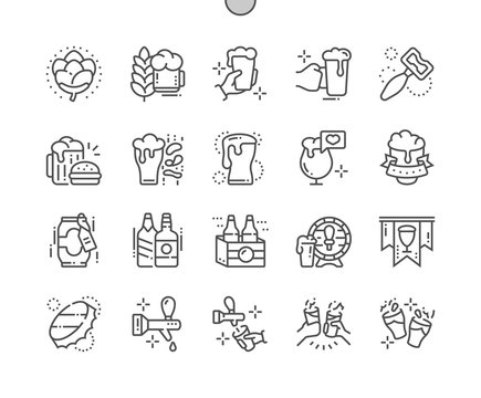 Beer Well-crafted Pixel Perfect Vector Thin Line Icons 30 2x Grid for Web Graphics and Apps. Simple Minimal Pictogram
