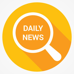 News Concept: Magnifying Optical Glass With Words Daily News