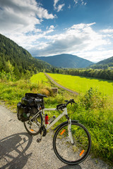 Fototapeta na wymiar Bicycle touring in Austria
