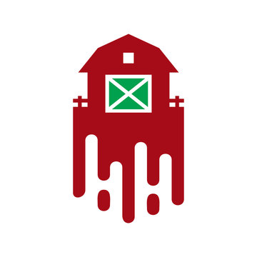 Barn Paint Logo Icon Design