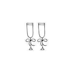 Glasses of champagne logo element