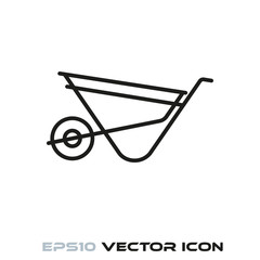 Wheelbarrow line icon