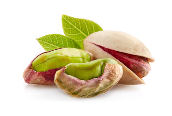 Pistachio with leaves