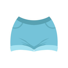 Blue denim shorts, fashion women clothes vector Illustration on a white background